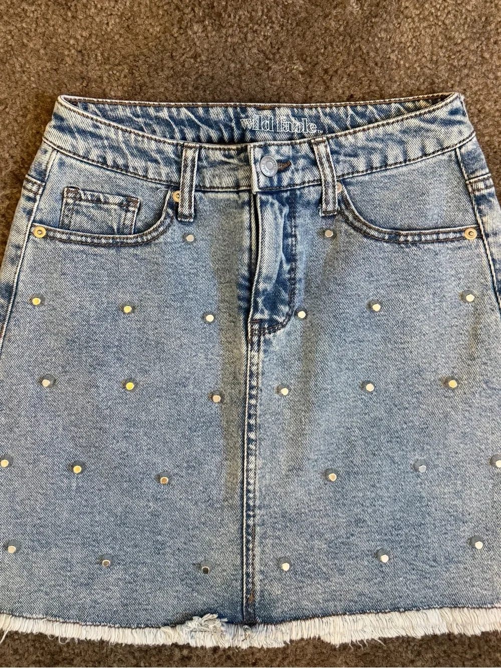 Wild Fable Studded Denim Mini Skirt Size 4